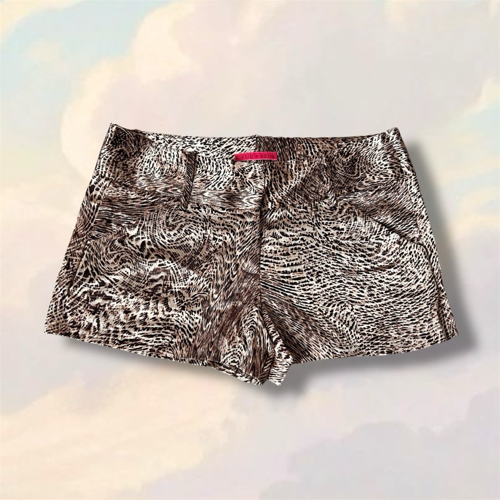 Alice and Olivia silk blend printed shorts